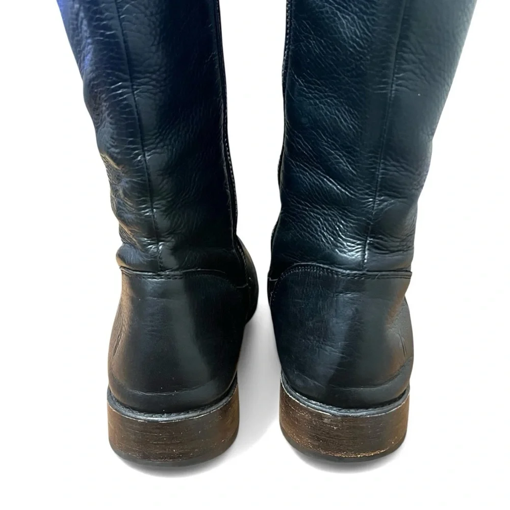Frye Shirley Over The Knee Riding Boots Black Leather Size 7 Heritage Classic